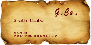 Grath Csaba névjegykártya